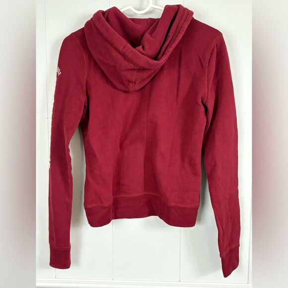 Abercrombie Kids Arm Logo Y2K Red Hoodie Pullover Sweatshirt Size XL Preppy Cute - Picture 5 of 10